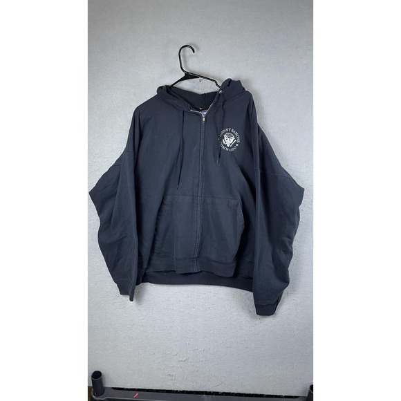 Hanes Other - Johnny‎ Ramone Hoodie Mens 3XL Black Zip Up Hanes ComfortBlend Army Sweatshirt